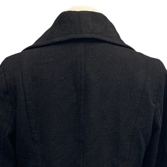Old Navy Womens Medium Double Breasted Full Button Wool Blend Black Pea Coat - Picture 5 of 7